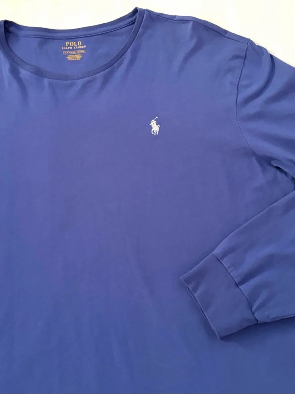 Polo Ralph Lauren Men's Classic Soft Cotton Crewneck T-Shirt Long Sleeve Blue XL